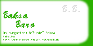 baksa baro business card
